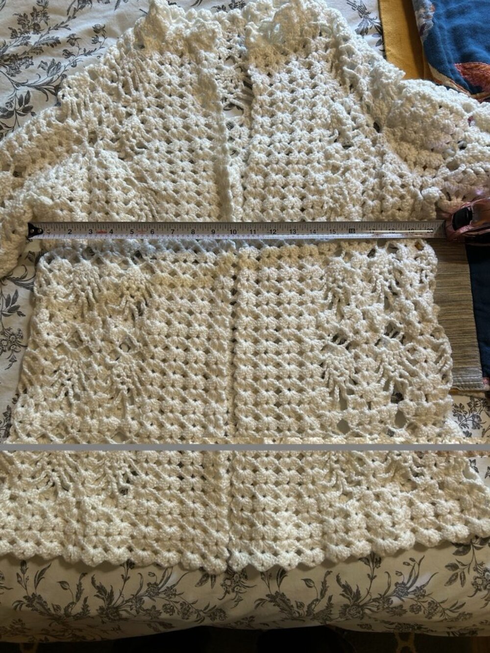 Handmade Ivory crochet cardigan BOHO Small - Picture 3 of 9